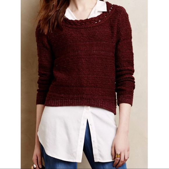 Anthropologie Sweaters - Anthropologie Moth Cropped Button Back Sweater